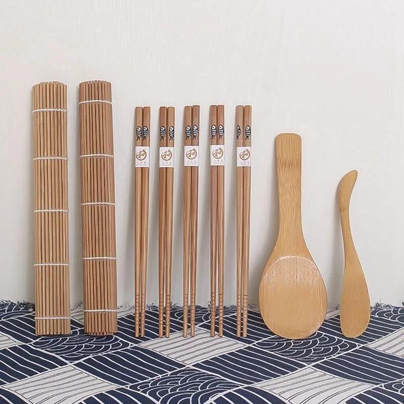 9 шт./компл. DIY набор для приготовления суши, форма для риса, кухонный набор для приготовления суши, набор инструментов для приготовления пищи, форма для онигири, кухонные принадлежности для бэнто