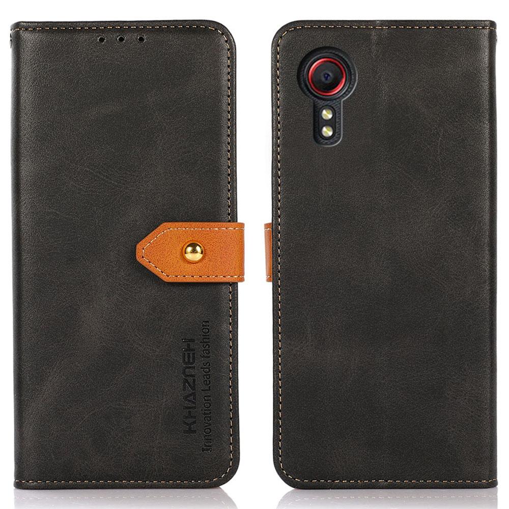 Кожаный чехол-кошелек для Samsung Galaxy Xcover7, золотая пряжка, магнитная застежка