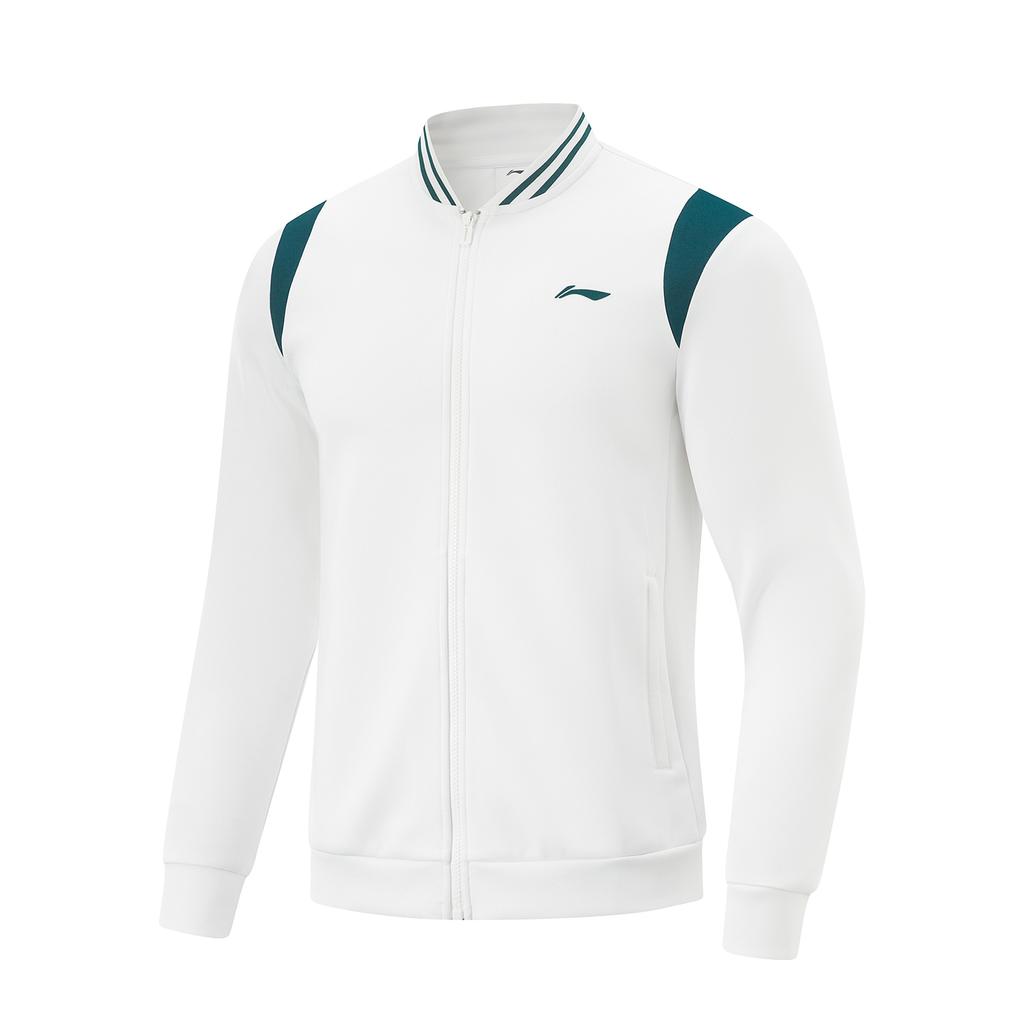 Li Ning Comfortable Casual Color Block Zip Baseball Collar Jacket Unisex Jackets Standard-White AWDV293-3