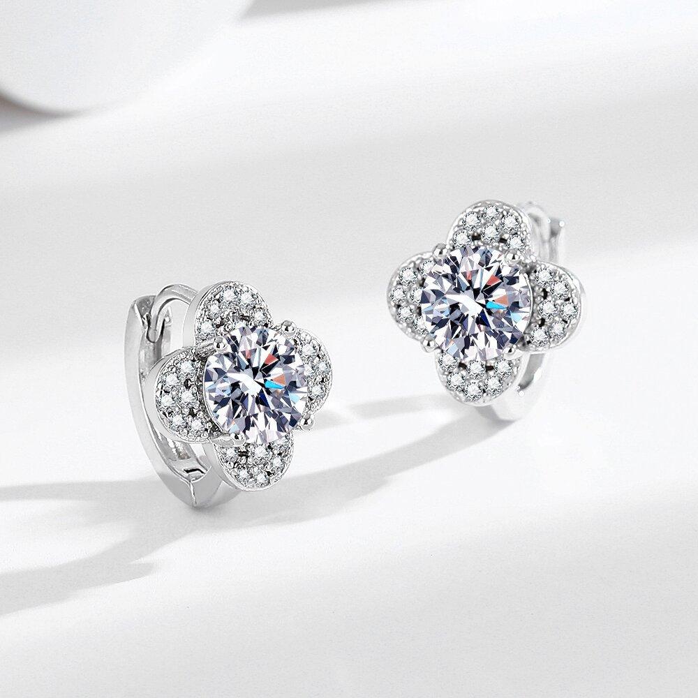 Серьги-гвоздики женские однокаратные микроцирконовые серьги-клеверы Sen Series новые украшения для ушей