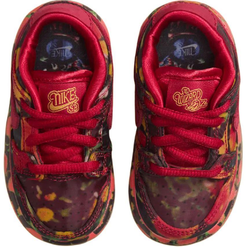 Волшебник страны Оз x Nike Dunk Low SB TD Поле маков Детские кроссовки Красный Varsity-Red Университетский золотой FZ1237-600