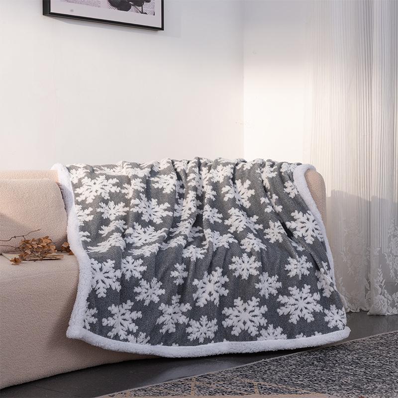 Двухслойное теплое фланелевое жаккардовое одеяло для зимы