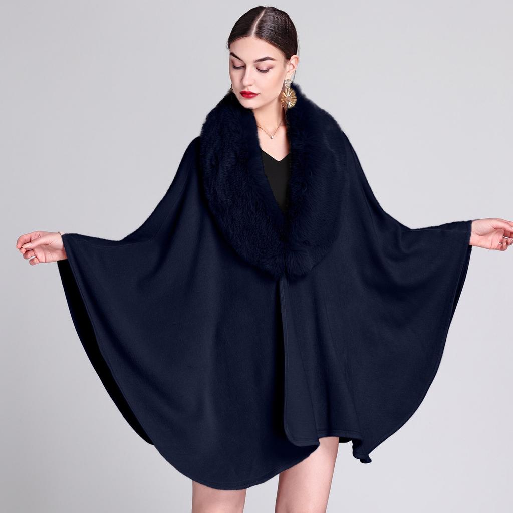Женский воротник-шаль накидка большого размера вязаный кардиган свободная куртка-пончо