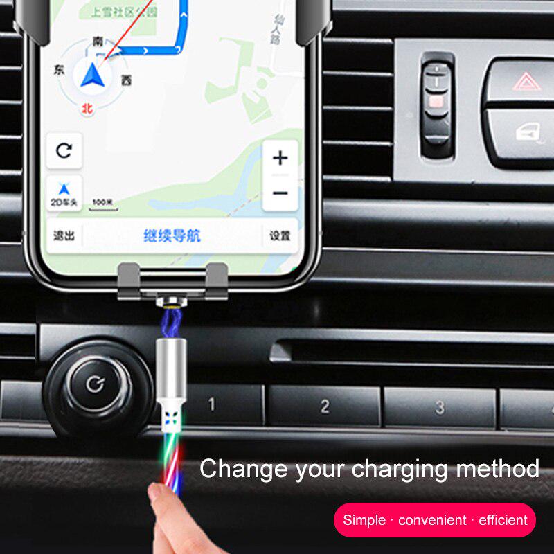 Магнитный светящийся светодиодный кабель USB C Micro USB для Samsung Type C Зарядный провод 1M Магнитное зарядное устройство Type C Кабели Шнур