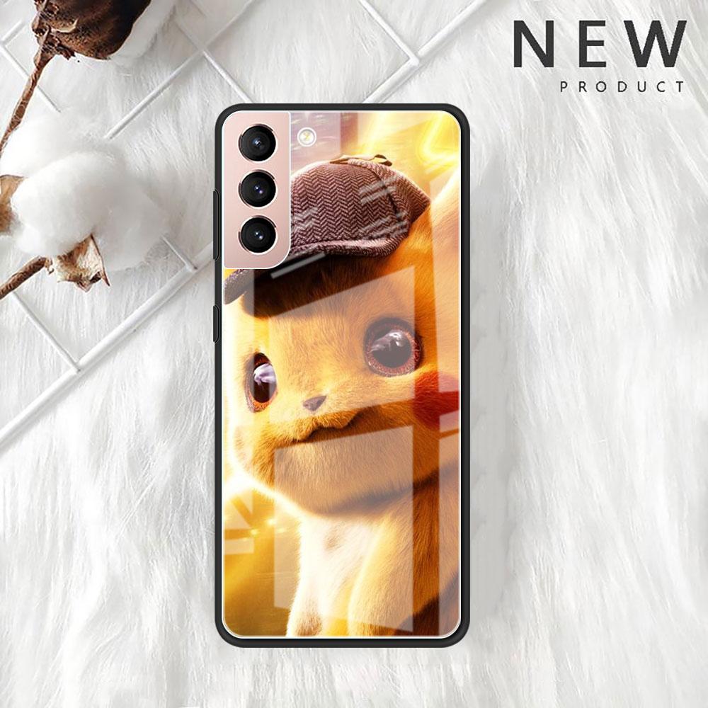 Стеклянный чехол с изображением покемона для Samsung Galaxy S22 S20 FE S21 Plus, чехол для телефона S10 5G S9 Note 20 Ultra 10 Lite Shell