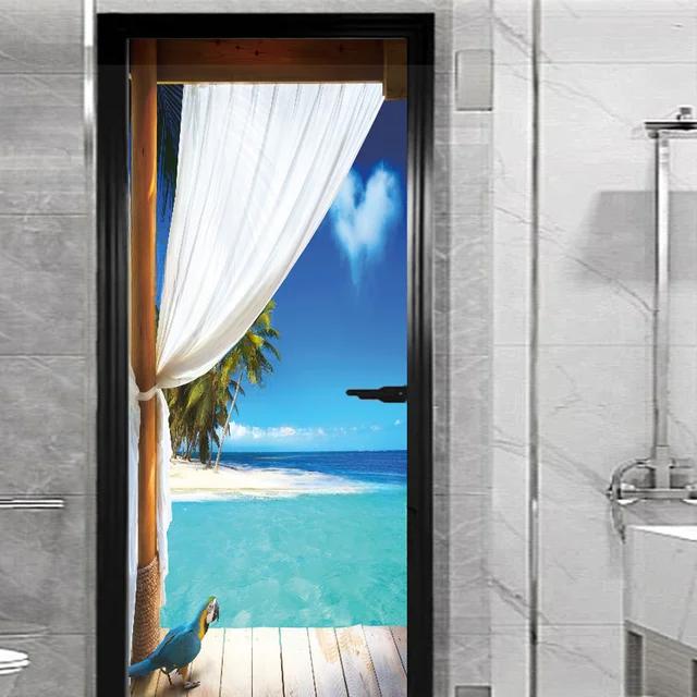 Наклейка на окно и внешнюю дверь для гостиной, спальни, сделай сам, самоклеящиеся обои, домашний декор, дверной плакат, ремонт, легко наклеивается