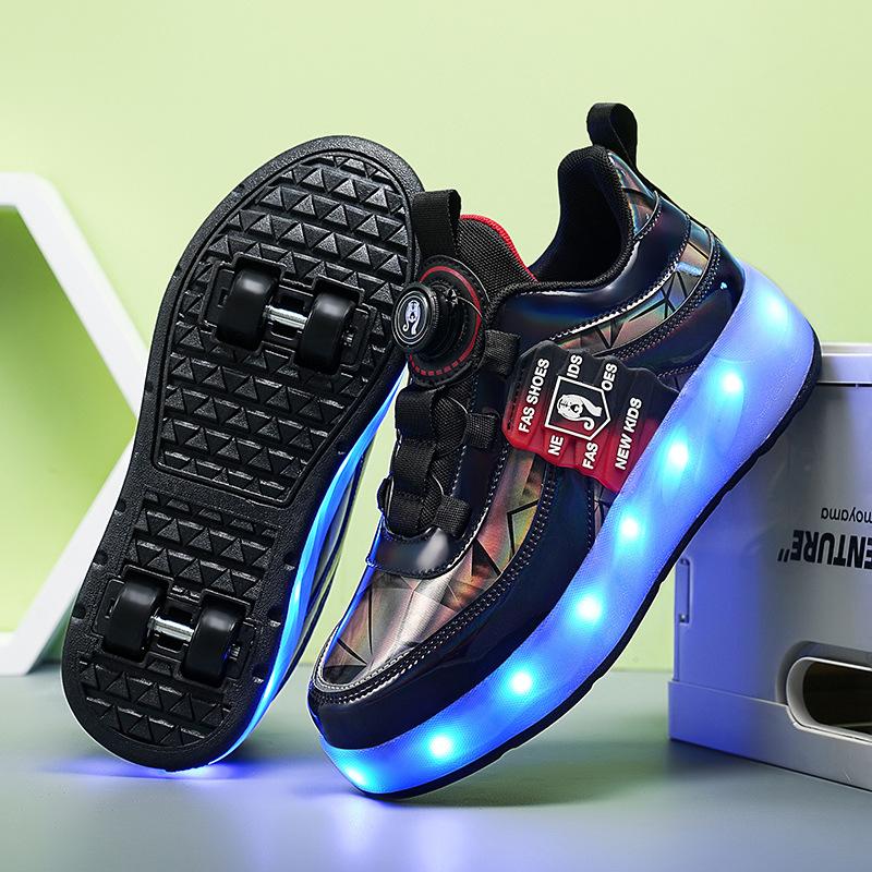 Обувь Runaway, светящаяся обувь для девочек, USB-зарядка, светодиодная обувь для взрослых, обувь Pulley