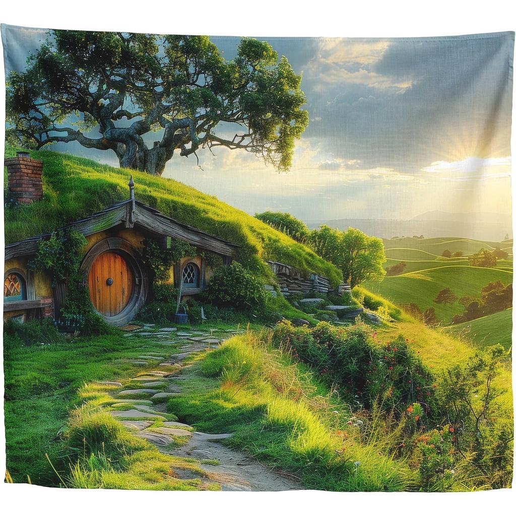 Greenery wall tapestry in the Hobbit Village House in Xolitar