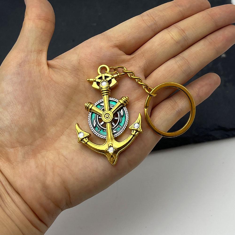 Retro Rotatable Anchor Pendant Keychain for Men & Women - Stylish Accessory for Bags & Cars