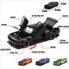 1/32 Игрушечная машина Dodge Challenger SRT Hellcat для детей, Суперспортивная модель, Металлическая машинка, Миниатюра, Звук и Свет, Коллекция, Подарок