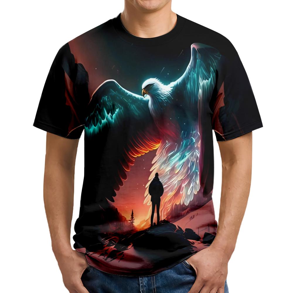 Рубашка с 3D принтом Eagle, забавная мужская одежда для папы