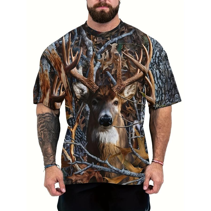 Vintage-Inspired Polyester Men's T-Shirt with Krueger Stripes and Slogan Print, Crew Neck, Short Sleeve Casual Streetwear for Summer - 3D Printed