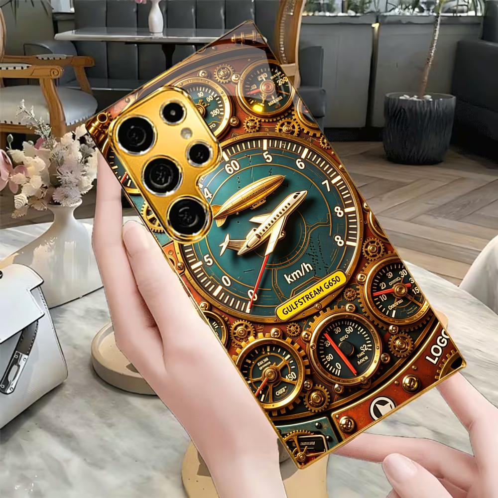 Чехол для телефона с винтажными авиационными приборами s26 ultra case s25 ultra case стекло для Samsung Galaxy S26 S25 S24 S23 S22 FE Ultra Plus