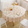 Multi Size PVC Hot Stamping Desk Cloth Waterproof Oil Proof Wash Free Round Table Mat Thickened Household Dining Table Cloth