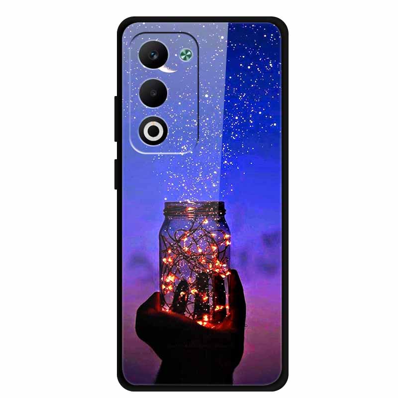 Glass Back Cover For Oppo A5 5G 2025 Phone Case 6.67" Hard Tempered Glass Case For Oppo A5i Pro 4G Case A5iPro Soft Bumper Shell