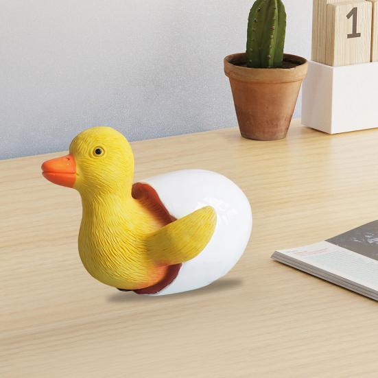 Статуэтка желтого утенка, статуэтка утки из смолы, водонепроницаемая мини-утка, украшение для цветочного горшка, стола, украшение для сада феи
