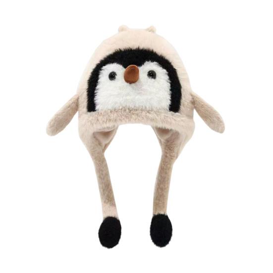 Kids Hat Penguin Design Ear Protection Knit Hat Autumn Winter Lightweight Warm Hat Outdoor Travel Accessory