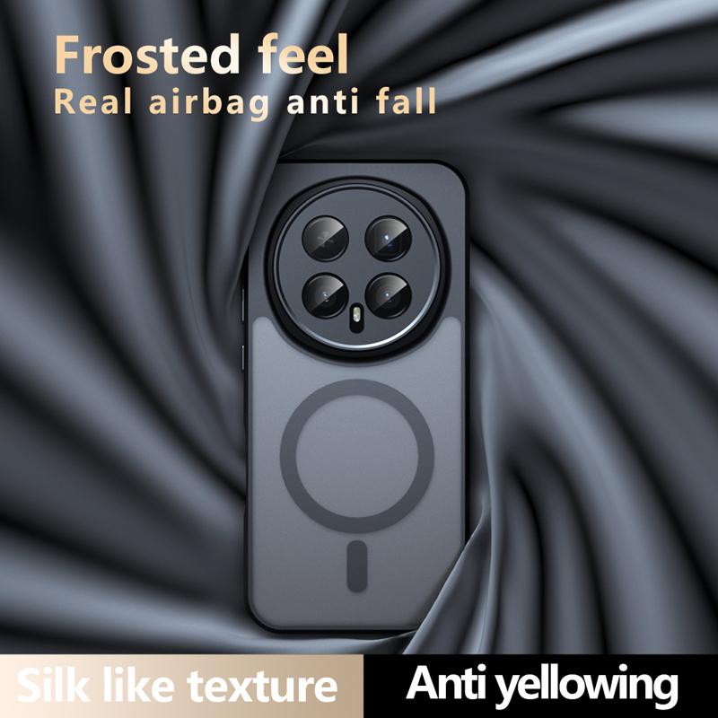 Противоударный магнитный матовый чехол из ПК+ТПУ с полупрозрачной крышкой против отпечатков пальцев для Honor Magic8 Pro