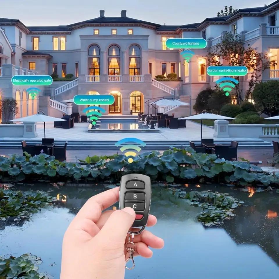 Радиочастотный беспроводной пульт дистанционного управления 433 МГц 4 кнопки Копирование кода Дубликатор для ворот гаража для расстояния Контроллер электрических гаражных ворот