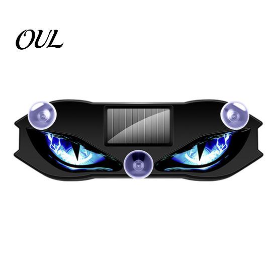 Solar Powered Car Interior Lights Devil Eyes Light for Windshield, Window Warning Sign with Three Smart Modes, Vibration Sensor LED Digital