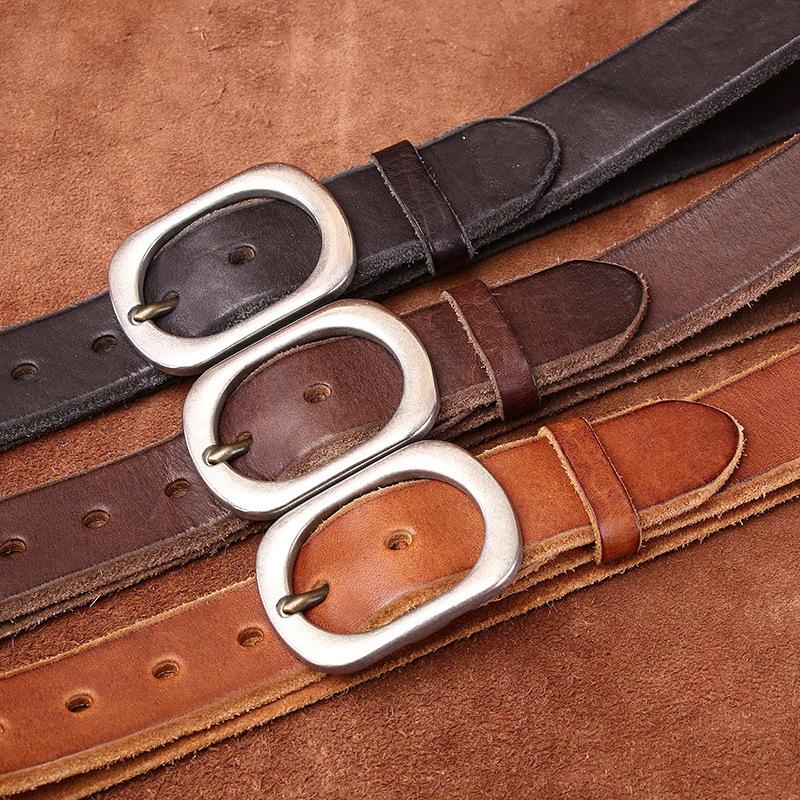 Ami Kaji Американский ретро утолщенный мужской ремень со скошенным краем мужской ремень из натуральной кожи первого слоя из воловьей кожи из нержавеющей стали для мужчин