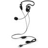 Elecom Wired Headset with USB Microphone, Neckband, Mute Function, Volume Adjustment, Lightweight [Telework, Remote Work, Web Conference], Black HS-NB