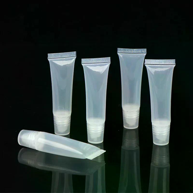 Clear 10pcs 5ml Empty Lip Gloss Tubes Lipstick Tube Balm Soft Makeup Squeeze Container Bottle For Home Use High Quality
