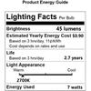 7 Watt Night Light Bulbs and Salt Lamps Replacement Bulbs,C7/7 Watt/120 V/45 Lumen,E12 Candelabra Base Light Bulbs,Warm White - Dimmable,12 Pack