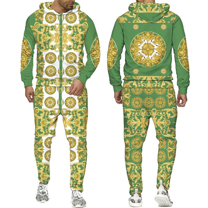 Золотой Пномпень, мужской спортивный костюм с 3D принтом в стиле хип-хоп, толстовка с длинными рукавами, брюки, костюм, весенне-осенний мужской комплект спортивной одежды для бега