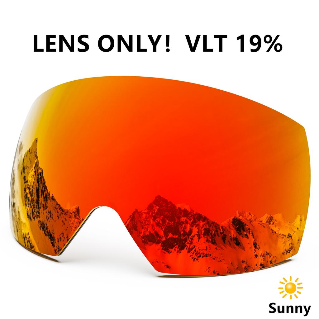 Maxjuli Ski Goggles Lens Only Winter Snow Sports with Anti-fog for Men Women Youth Skiing Skating mask ONLY LENS FOR M6