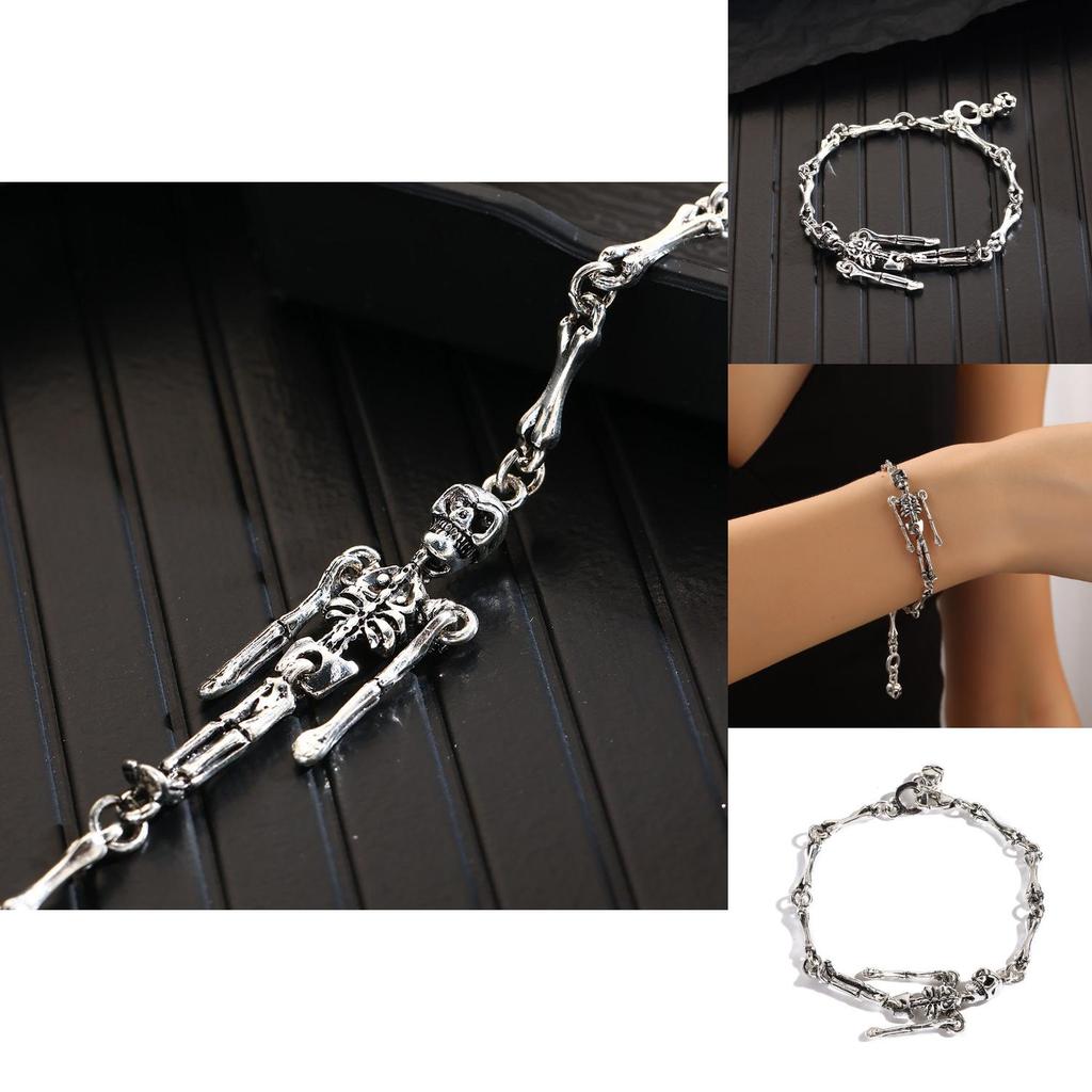 Trendy Alloy Skull Hand Jewelry For Ladies Halloween Costume Accessory