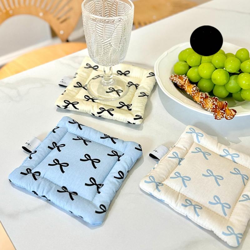 Корейский бант Хлопковая подставка Подставка для ключей Ювелирный коврик Двусторонняя Утолщенная ткань Милый Шнурок Портативные Аксессуары