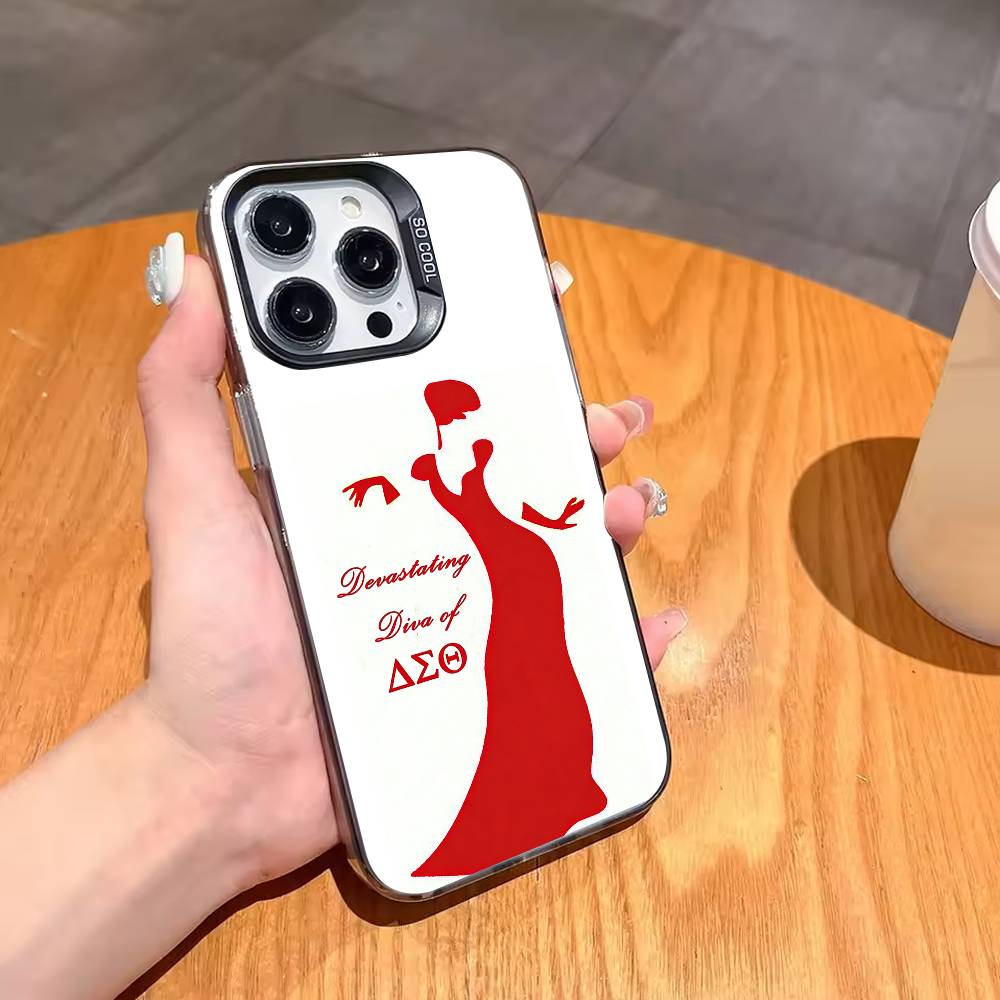 Чехол для телефона D-Delta S-Sigma Theta Для iPhone17,16,15,14,13,12,11,Pro,MAX Серый Матовый Силиконовый Черный Чехол