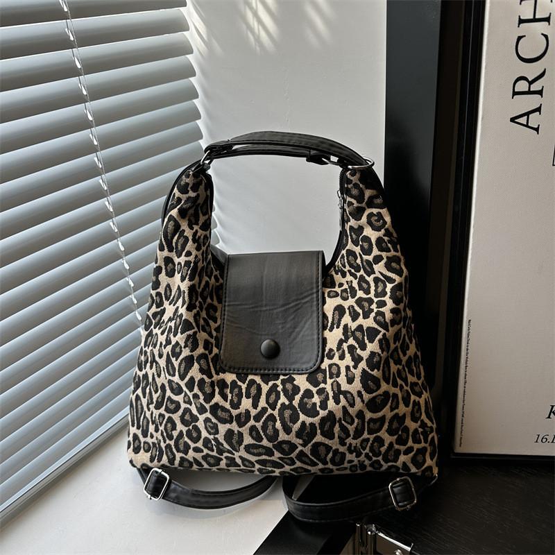 Chic Leopard Print Tote Bag For Women Large Capacity Stylish Shoulder Bag