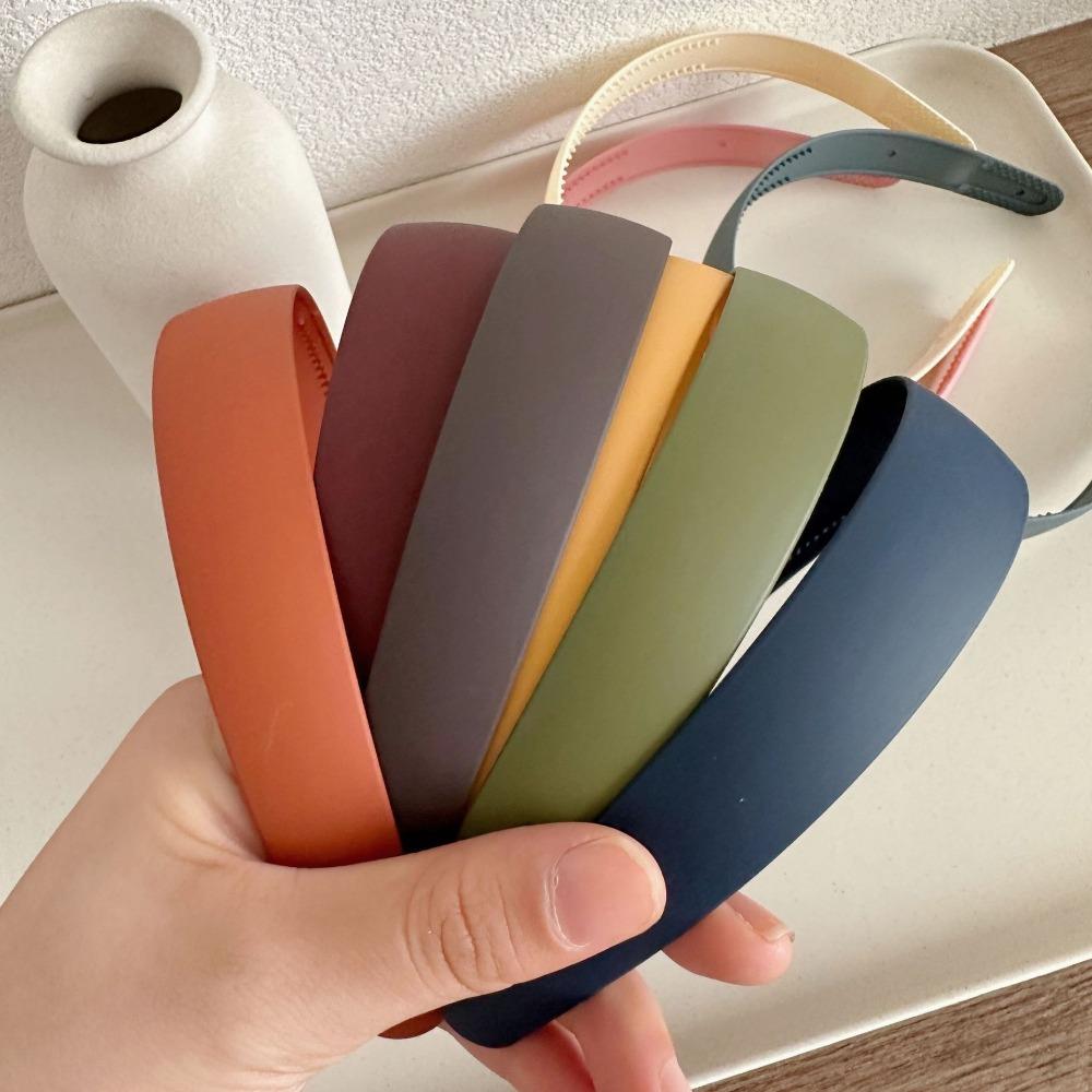 2PCS Frosted Solid Hair Band Plastic Hair Accessories New Resin Hairband  Woman