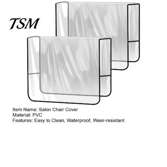 Clear PVC Chair Cover 2 Pcs Salon Waterproof Seat Protectors Hairdressing Back Covers for Most Standard Chairs Spa Color Treatment