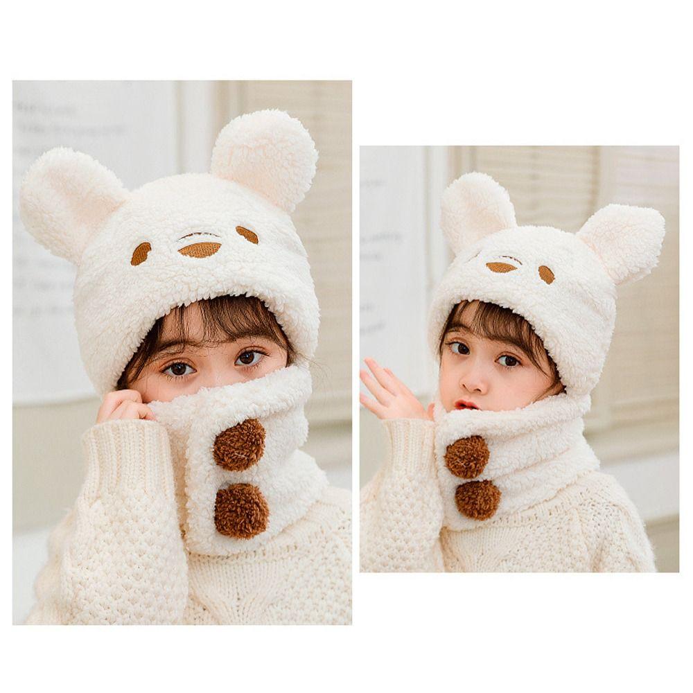 Cold Proof Scarf Hat Windproof Pullover Hat Cute Ear Protection Hat  for Children