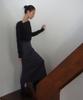 Riorg Coc Flare Long Skirt Charcoal