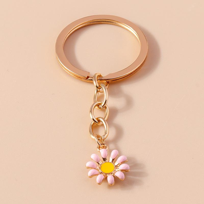 Милый Эмалированный Брелок-Подсолнух Женский Девочки Цветок Брелок Подвески для Декора Сумки DIY Ручная Работа Ювелирные Изделия Подарки