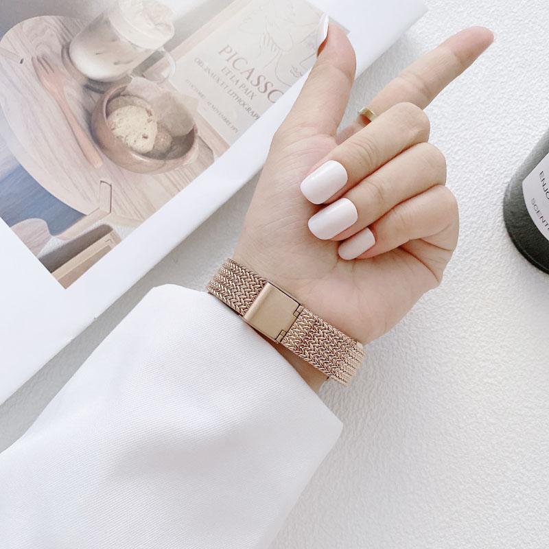 Ремешок Matel для Apple Watch Band 7, 41 мм, 45 мм, 49 мм, тонкий ремешок с миланской петлей для женщин, ремешок для iwatch 8, 7, 6, 5 se 4, 3, 2, браслет 38 мм, 40 мм