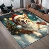 Christmas dog Home Sofa Decoration for Living Room & Bedroom, Non‑Slip Play Flannel Floor Mat for Game Room