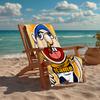 Custom Name Ultra-Soft Beach Towel with Jeffy Theme,Ideal for Pool - Camping, Diving - Perfect Travel Essential, Vibrant Beach Towel.