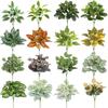 Perilla Leaf Green Potted Plants 7 Heads Fake Plant  Wedding Party Decor