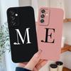 Чехол для Samsung Galaxy A15 A25 A35 A55 Простые буквы Чехлы для телефона Жидкий силикон Полная защита Высокое качество Мягкая задняя крышка