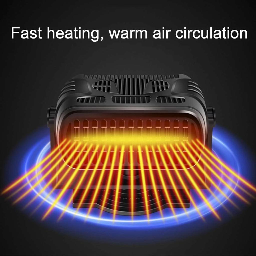 200W Car Heater 12V/24V Portable Car Heater Fan 2 IN 1 Electric Cooling Heating Auto Windshield Defroster Car Anti-Fog Heater