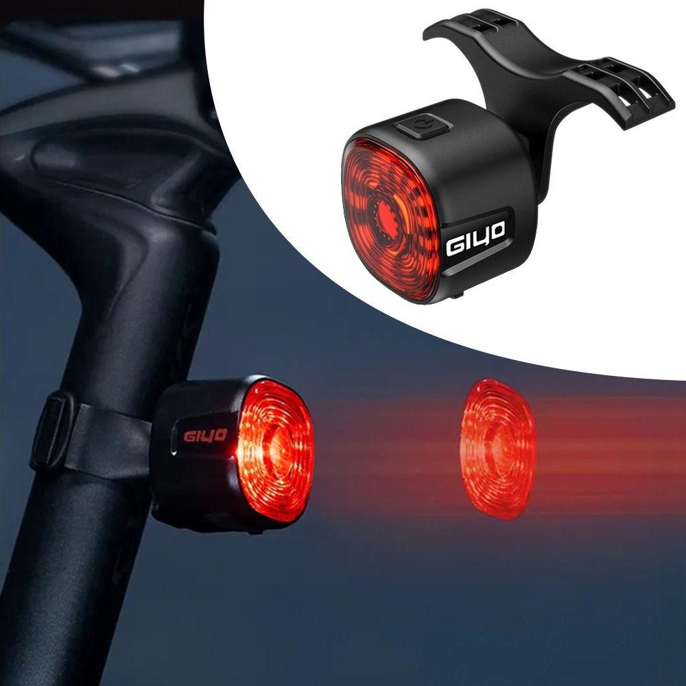 6 Modes Bicycle Brake Sensing Rear Bike Light Rechargeable Intelligent Brake Tail Lamp Highway