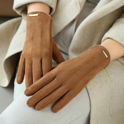 Женские теплые варежки без пальцев, осенние и зимние перчатки для вождения с сенсорным экраном