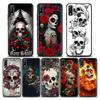 Retro Style Flower Rose Skull Silicone Case For Huawei Y6 Y7 Y9 2019 Y6p Y8s Y9a Y7a Soft Case Cover Mate 10 20 Lite 40 Pro Plus