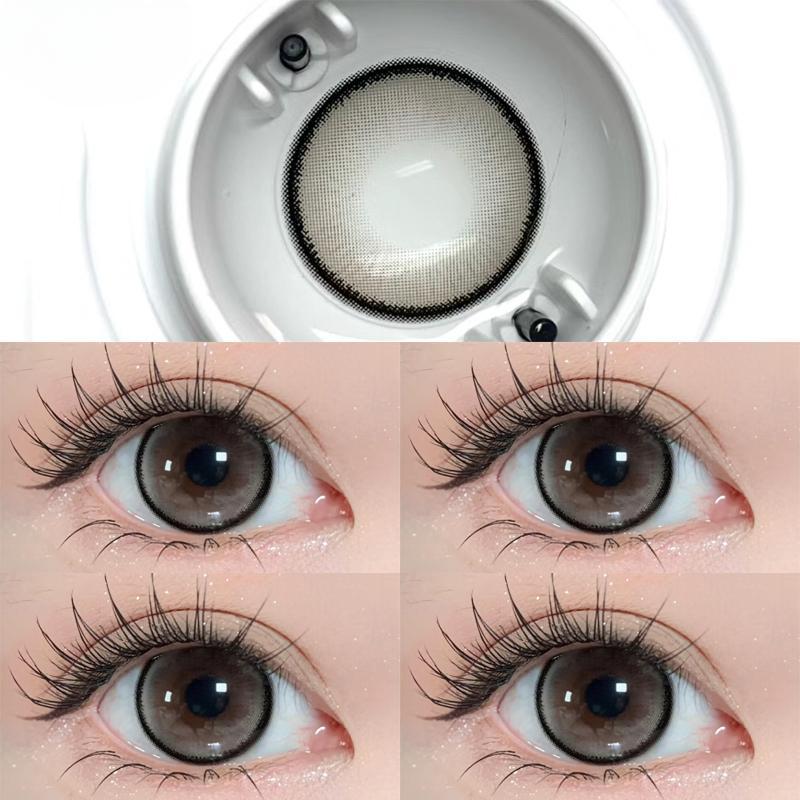 Контактные линзы MillCreek 2 шт., черные, большого диаметра, кукольные глаза 14,5 мм, с натуральной степенью годового использования, градуированные от 0 до -8,00