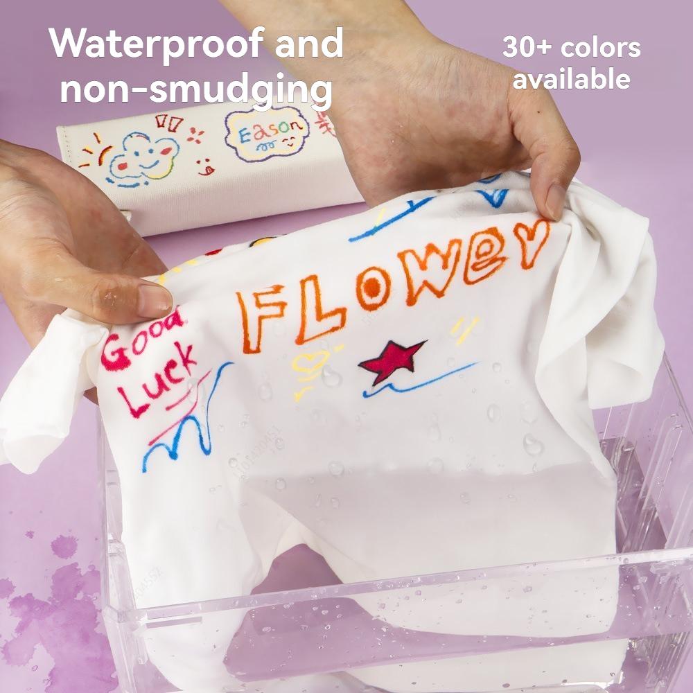 6/30 Colors Fabric Markers - Fine Tip Fabric Markers Permanent for Clothes - No Bleed Pens for T-Shirts, Bags, Textile, Canvas,
